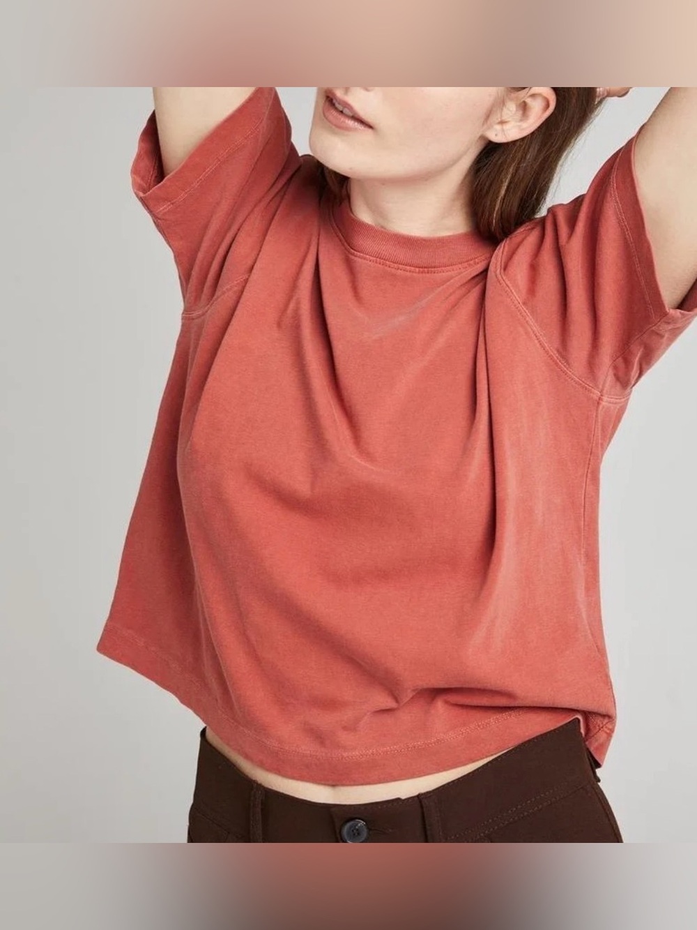 Richer Poorer Red Ochre Relaxed Crop Tee - Size XS